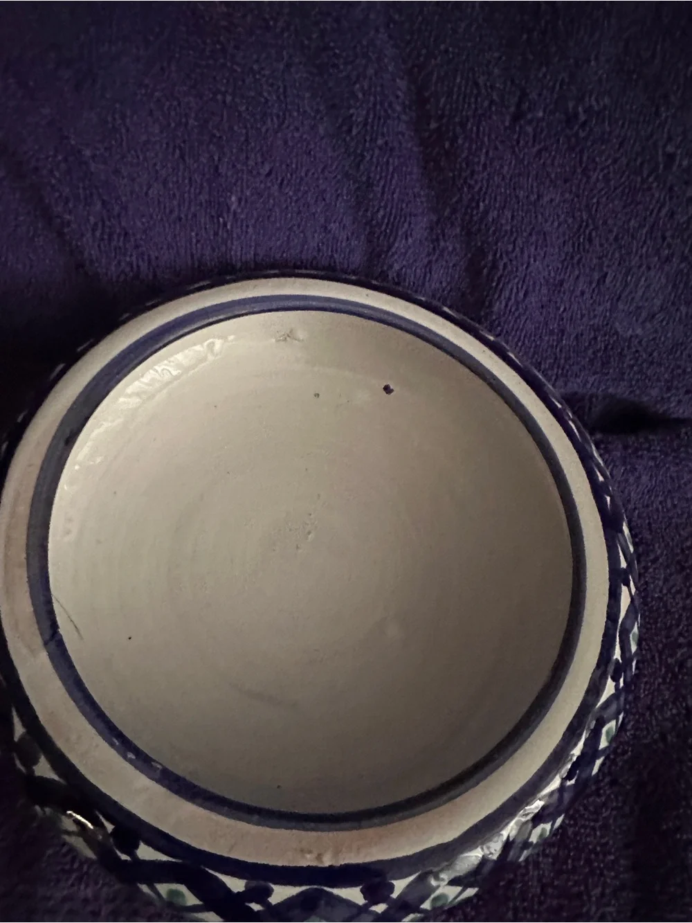 Blue & Green Ceramic Lidded Storage Bowl - Decorative Home Organizer